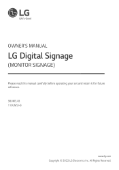LG 110UM5J-B Owners Manual