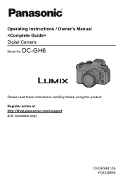 Panasonic DC-GH6 Operating Instructions English