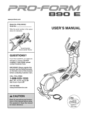 ProForm 890 E Elliptical English Manual