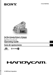 Sony DCR SX41 Operating Guide