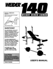 Weider 140 Weight Bench Combo English Manual