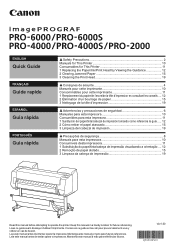 Canon imagePROGRAF PRO-4000S imagePROGRAF PRO-6000 /PRO-6000S / PRO-4000 / PRO-4000S / PRO-2000 Quick Guide