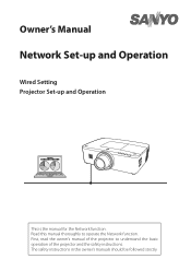 Sanyo PLC-WM4500 Network Setup