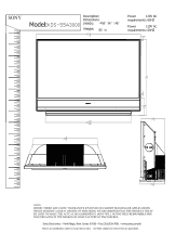 Sony KDS-55A3000 Dimensions Diagram