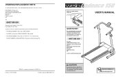 Weslo Cadence 150 S Instruction Manual