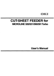 Oki MICROLINE 390 TURBO CUT-SHEET FEEDER Users Manual