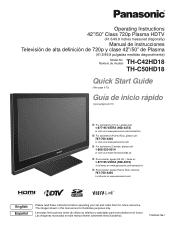 Panasonic THC42HD18 THC42HD18 User Guide