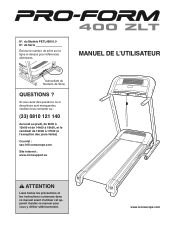 ProForm 400 Zlt Treadmill French Manual