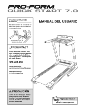 ProForm Quick Start 7.0 Treadmill Spanish Manual