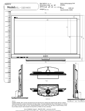 Sony KDL-32EX600 Dimensions Diagram