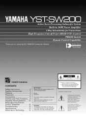 Yamaha YST-SW200 Owner's Manual