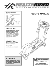 HealthRider 9.5 Ex Crosstrainer El Elliptical English Manual