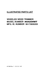 Husqvarna HU625HWT Parts List
