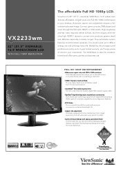 ViewSonic VX2233WM VX2233wm PDF Spec Sheet