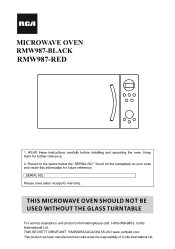 RCA RMW987 English Manual