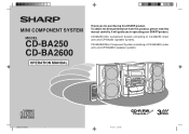 Sharp CD-BA250 CDBA250|CDBA2600 Operation Manual