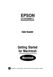Epson ActionScanner II Mac User Setup Information