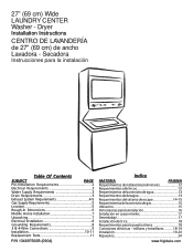 Frigidaire FEX831FS Installation Instructions (All Languages)