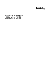 Lenovo ThinkPad Edge S230u (English) Password Manager 4 Deployment Guide