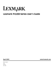 Lexmark Pro205 User Guide