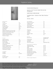 Frigidaire GRSC2352AD Product Specifications Sheet