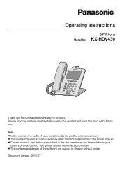 Panasonic KX-HDV430 Operating Instructions