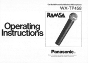 Panasonic WXTP458 WXTP458 User Guide