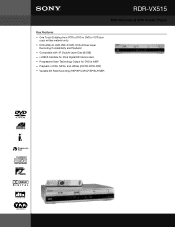Sony RDR-VX515 Marketing Specifications
