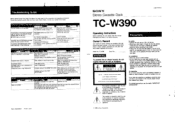 Sony TC-W390 Users Guide