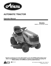 Ariens Lawn Tractor 20/42 Owners Manual