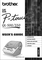 Brother International &trade; QL-550 Users Manual - English