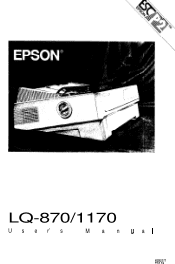 Epson LQ 870 User Manual