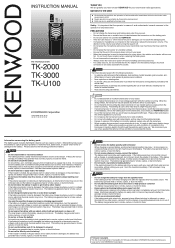 Kenwood TK-U100 Operation Manual