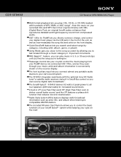Sony CDX-GT540UI Marketing Specifications (CDX-GT540UI)