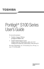 Toshiba Portege S100 User Guide