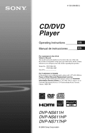 Sony DVP-NS611HP Operating Instructions
