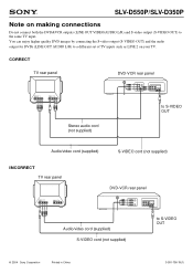 Sony SLV-D550P Note on making connections  (hookup diagram)