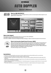 Yamaha AE041 Add-On Effects AE041 Auto Doppler Owners Manual