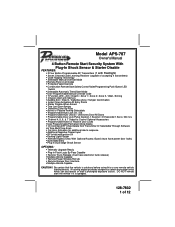 Audiovox APS787 Owners Manual