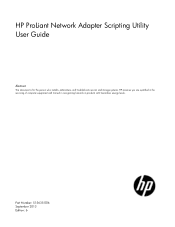 HP BL45p Network Adapter Scripting Utility User Guide