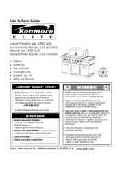 Kenmore B06W03-4N Use and Care Guide