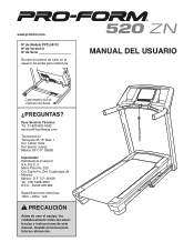 ProForm 520 Zn Treadmill Spanish Manual