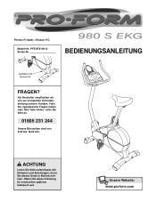ProForm 980s German Manual