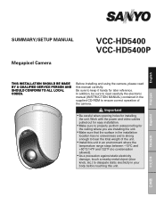Sanyo VCC-HD5400 VCC-HD5400 Setup and Summary Manual