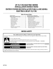 Whirlpool WED5800S Installation Instructions
