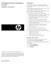 HP 252663-B31 Modular Power Distribution Unit Kit Installation Instructions