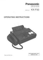 Panasonic KXF50 KXF50 User Guide