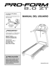 ProForm 8.0 Zt Treadmill Msp Manual