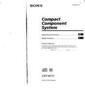 Sony CMT-M11C Operating Instructions