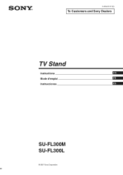 Sony SU-FL300L Instructions (SU-FL300M & SU-FL300L TV Stands)